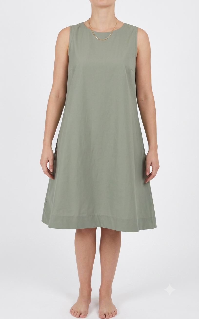 Off-on - Abito trapezio - Verde militare