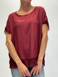 OFF-ON - Blusa over sfrangiata - Bordeaux