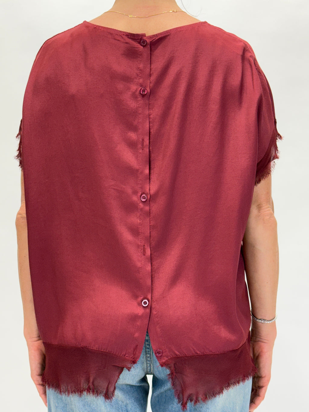 OFF-ON - Blusa over sfrangiata - Bordeaux