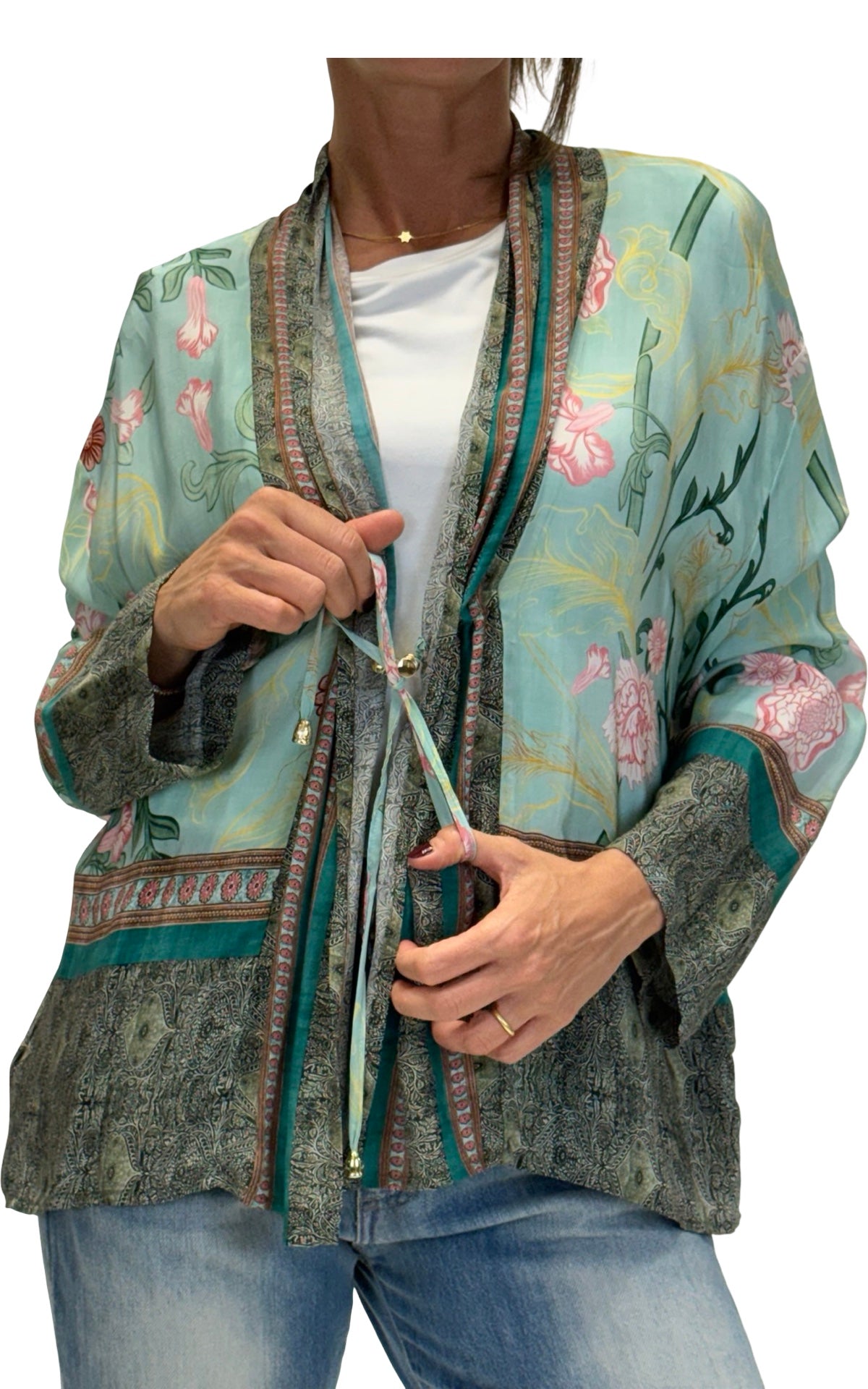 WU'SIde - Giacca stile kimono - Azzurro polvere