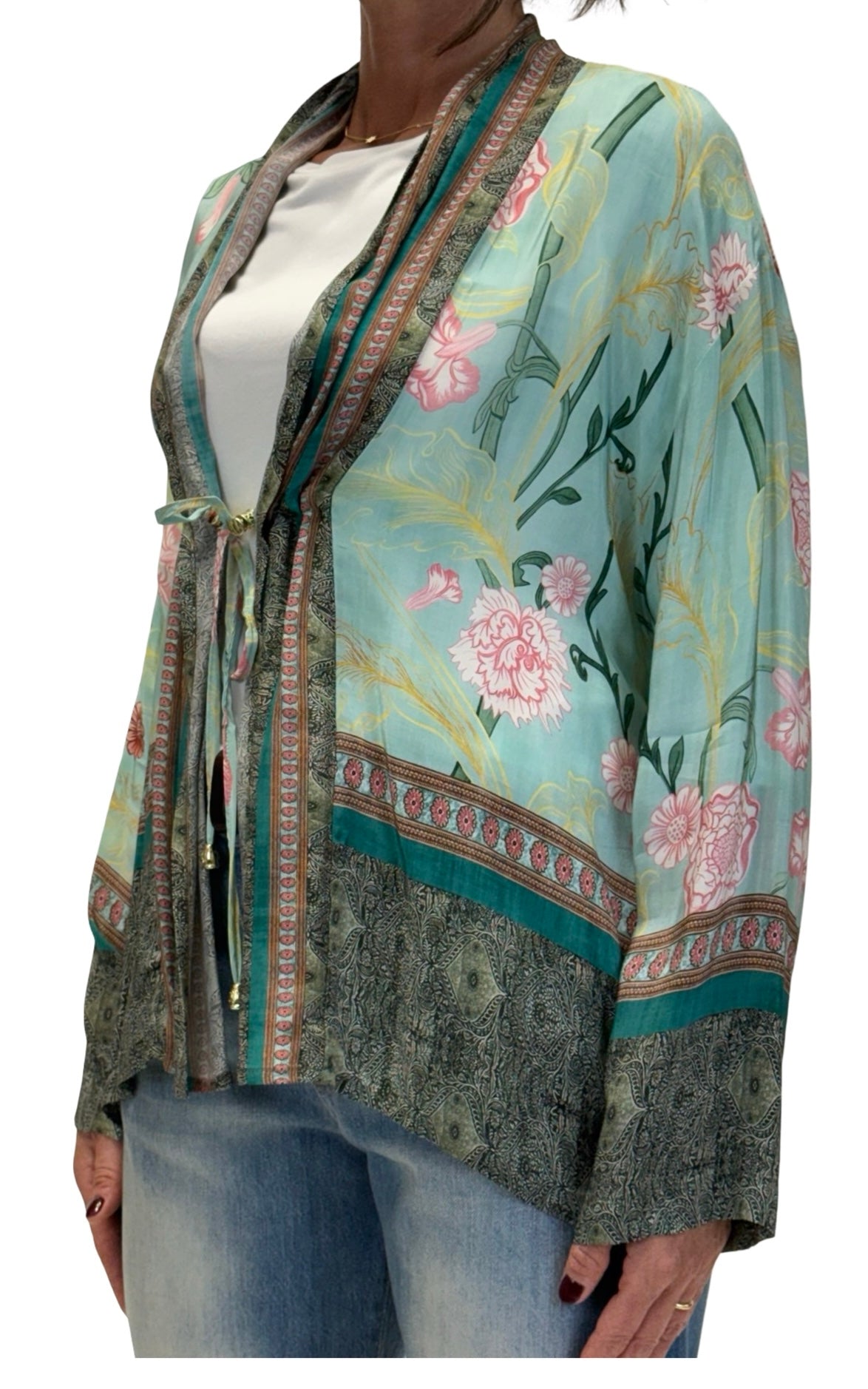 WU'SIde - Giacca stile kimono - Azzurro polvere