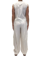 Susymix - Completo gilet chiusura laterale e pantalone - Panna