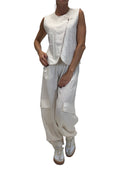 Susymix - Completo gilet chiusura laterale e pantalone - Panna