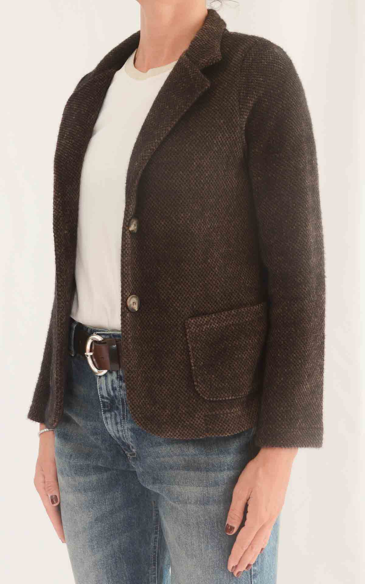 Susan Di - Giacca sale e pepe ciniglia - Moro