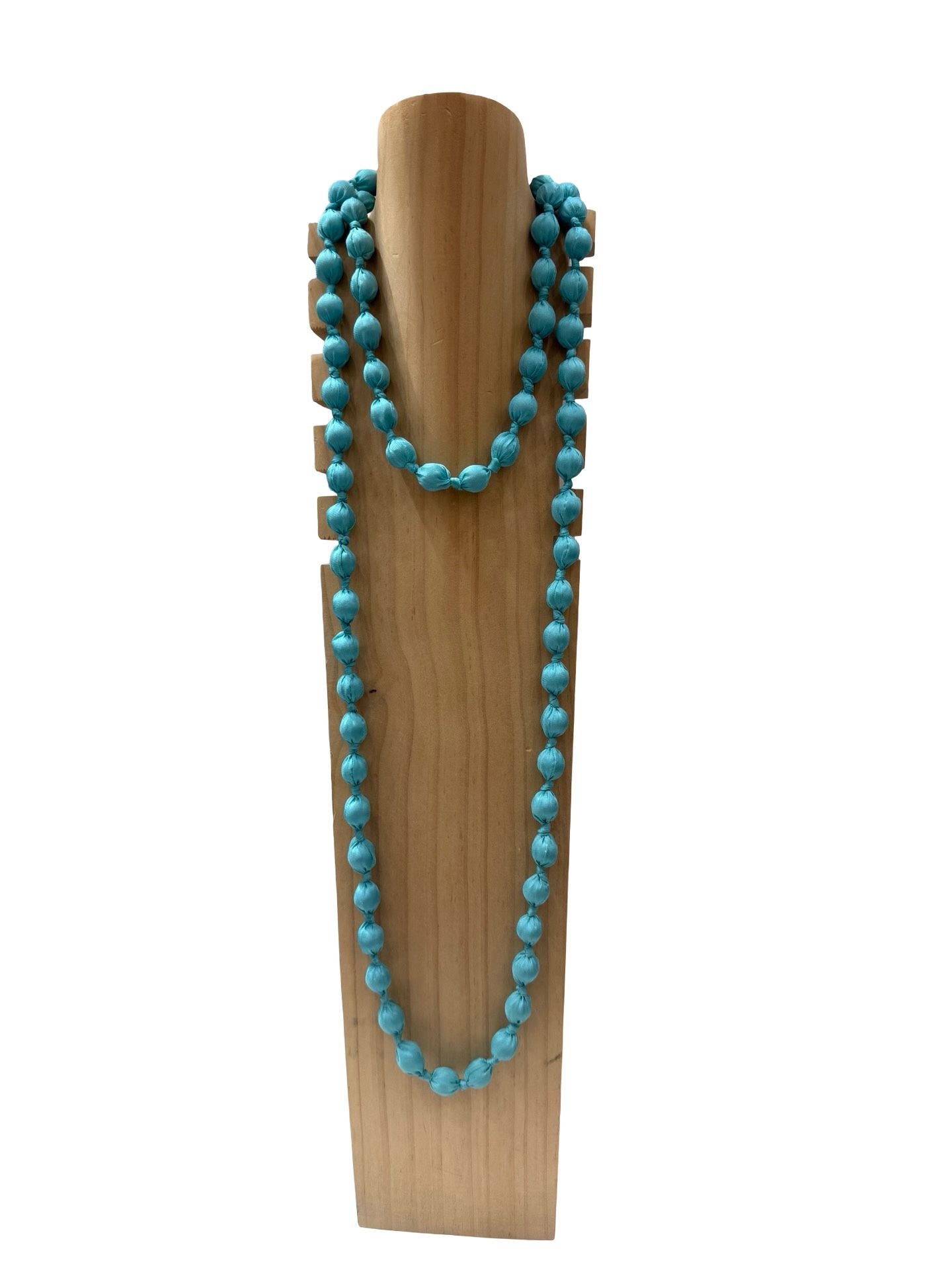 OFF-ON - Collana palline in raso - Azzurro