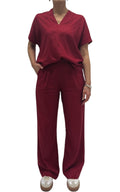 OFF-ON - Completo misto lino e viscosa - Rosso india