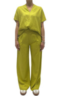 OFF-ON - Completo misto lino e viscosa - Giallo lime