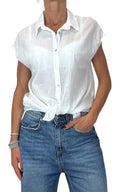 Off-on - Camicia smanicata mussola di cotone - Latte
