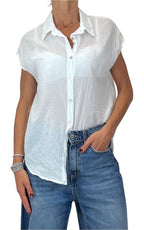 Off-on - Camicia smanicata mussola di cotone - Latte
