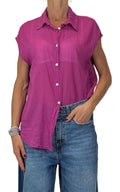 Off-on - Camicia smanicata mussola di cotone - Ciclamino