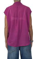 Off-on - Camicia smanicata mussola di cotone - Ciclamino