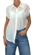Off-on - Camicia smanicata mussola di cotone - Burro
