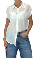 Off-on - Camicia smanicata mussola di cotone - Burro