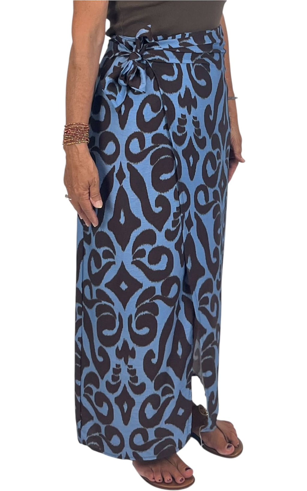 OFF-ON - Gonna pareo lunga - Azzurro/moro