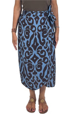 OFF-ON - Gonna pareo longuette - Azzurro/moro