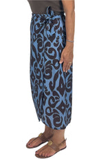 OFF-ON - Gonna pareo longuette - Azzurro/moro