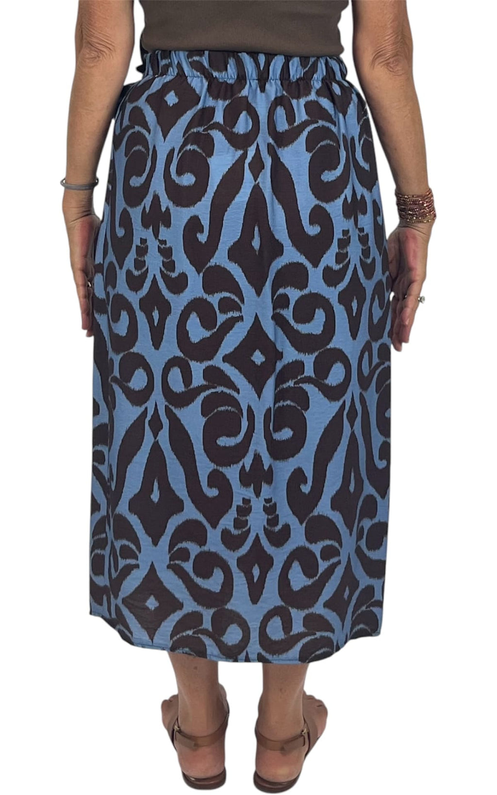 OFF-ON - Gonna pareo longuette - Azzurro/moro