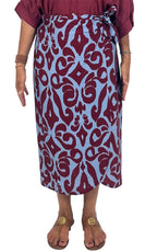 OFF-ON - Gonna pareo longuette - Vino/azzurro