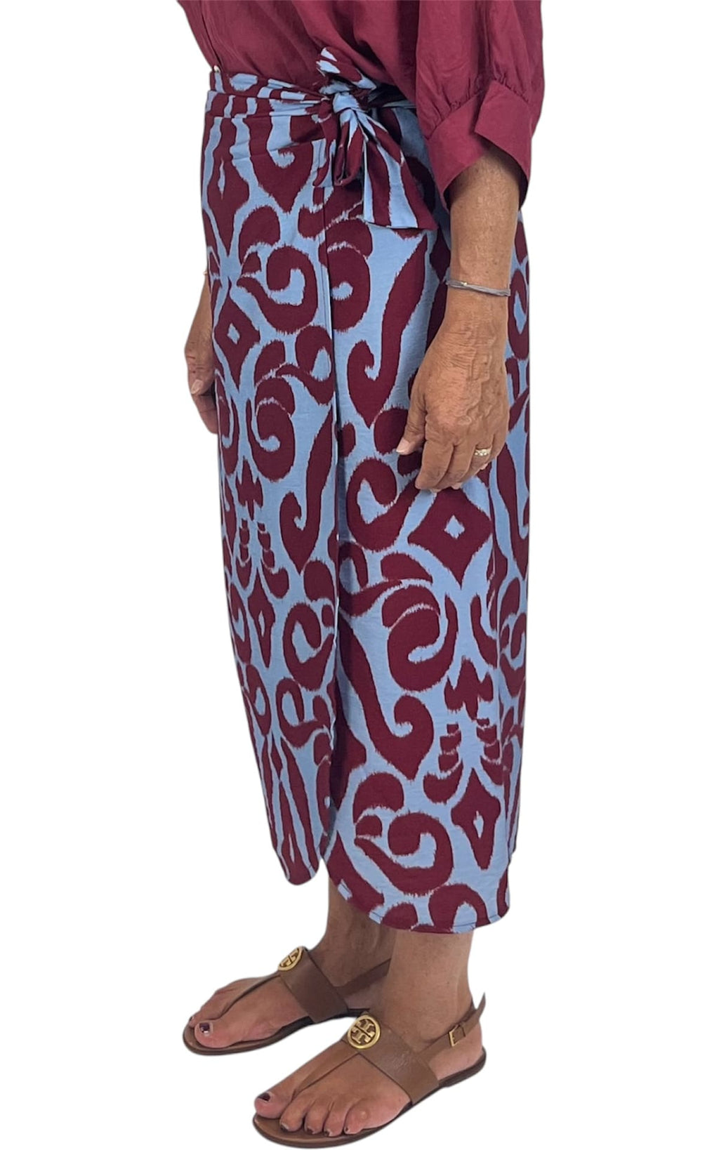 OFF-ON - Gonna pareo longuette - Vino/azzurro