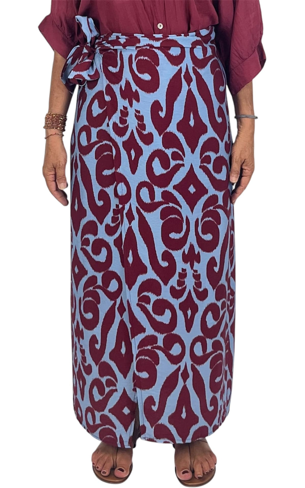 OFF-ON - Gonna pareo lunga - Vino/azzurro