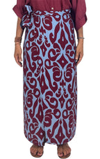OFF-ON - Gonna pareo lunga - Vino/azzurro
