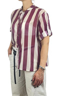 Off-on - Camicia riga in tencel - Fico / Burro