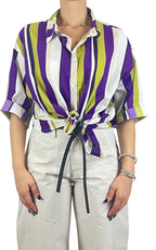 Susymix - Camicia cotone riga - Verde oliva