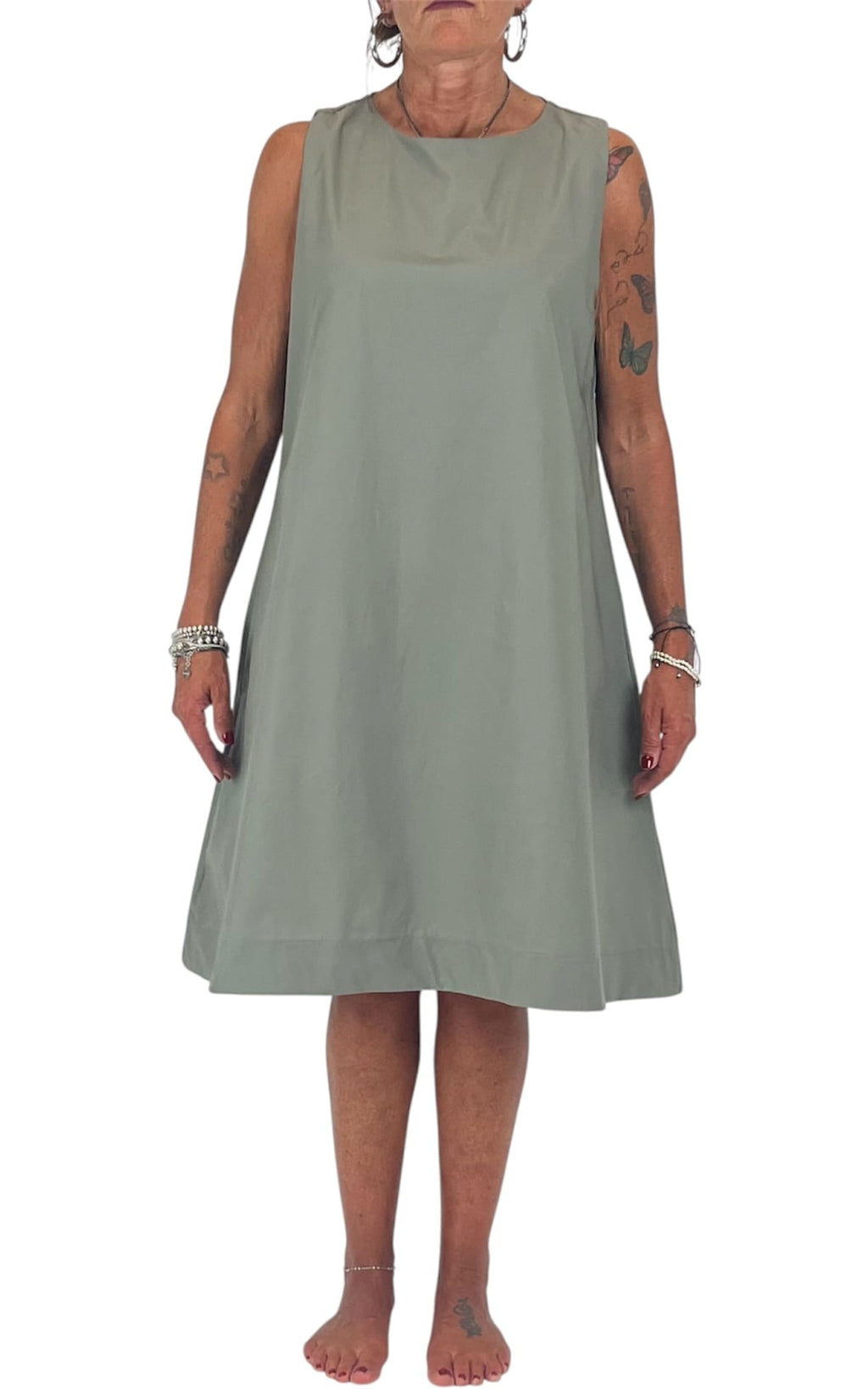 Off-on - Abito trapezio - Verde militare