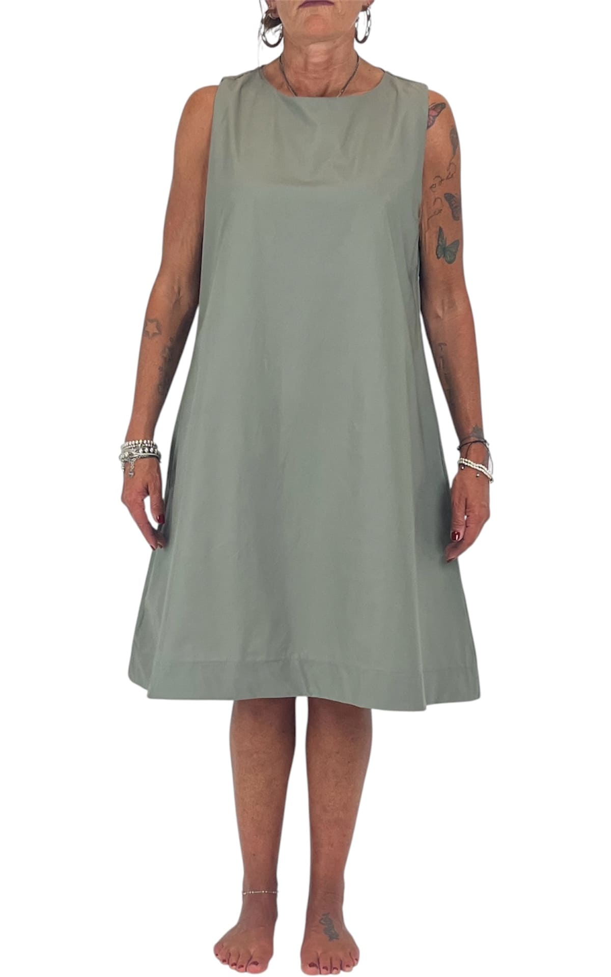 Off-on - Abito trapezio - Verde militare