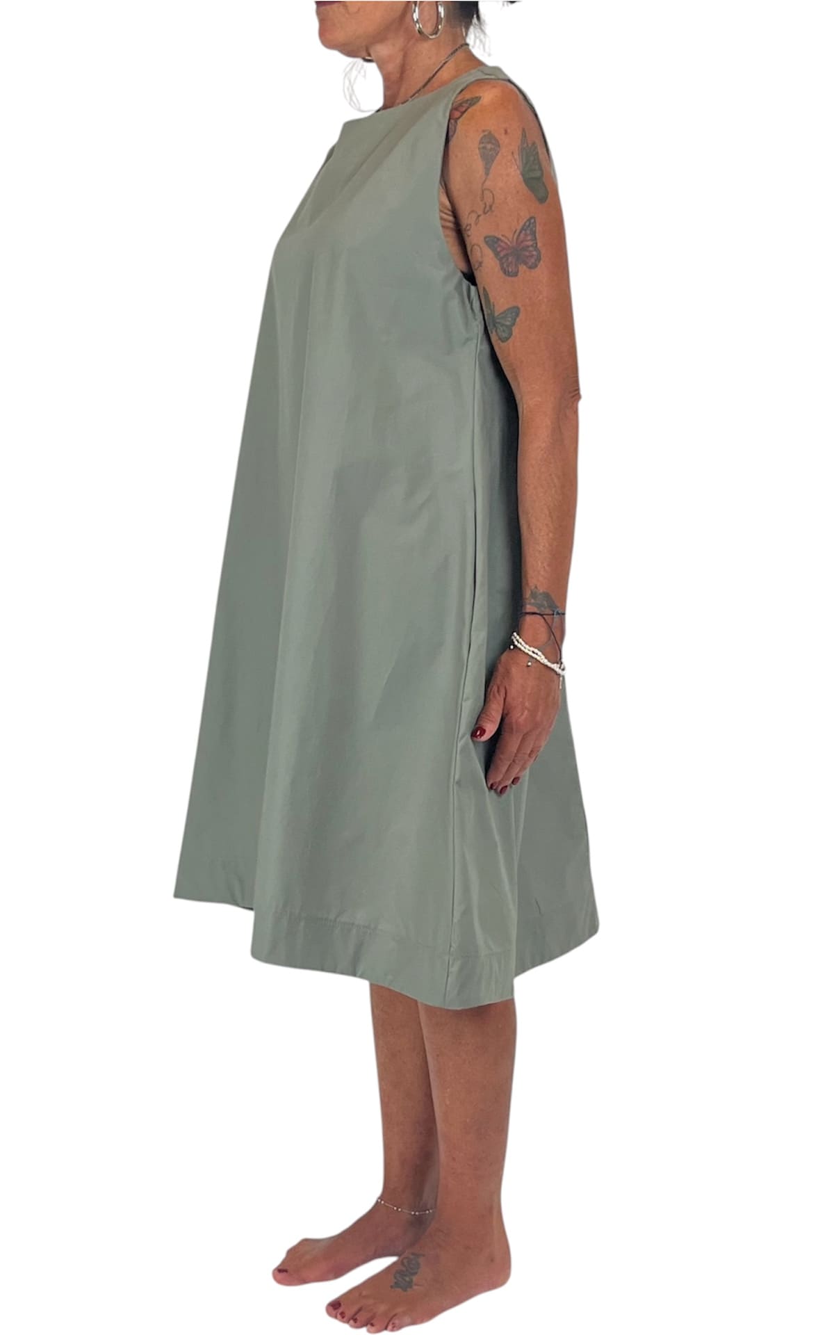 Off-on - Abito trapezio - Verde militare
