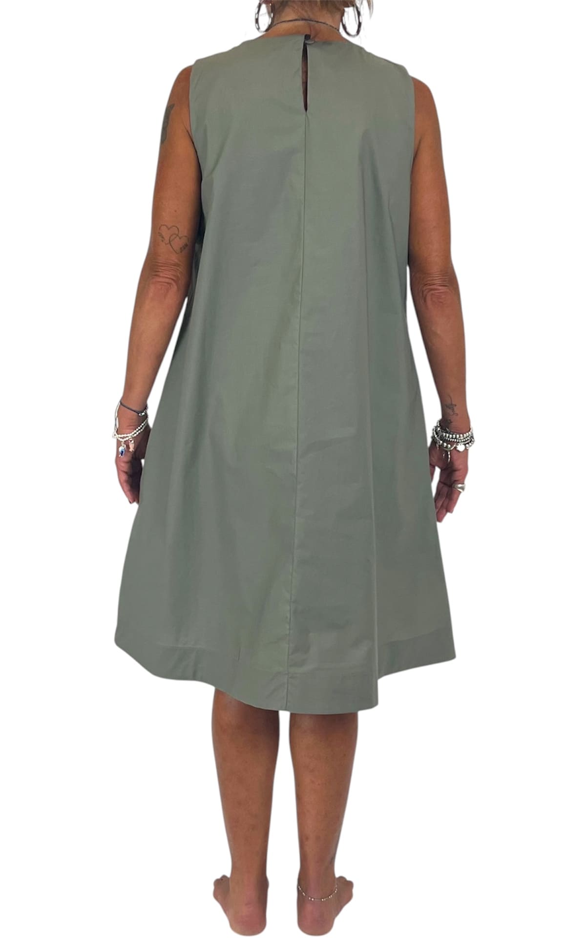 Off-on - Abito trapezio - Verde militare
