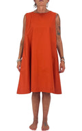 Off-on - Abito trapezio - Arancio