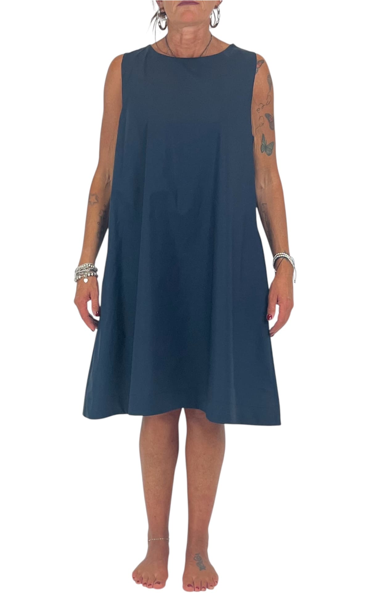 Off-on - Abito trapezio - Blu