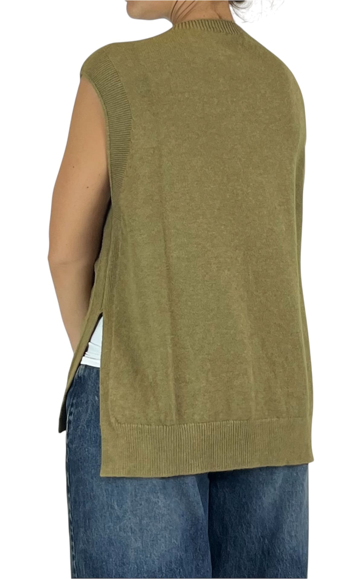 Initial - Gilet rasato con spacchi - Olio