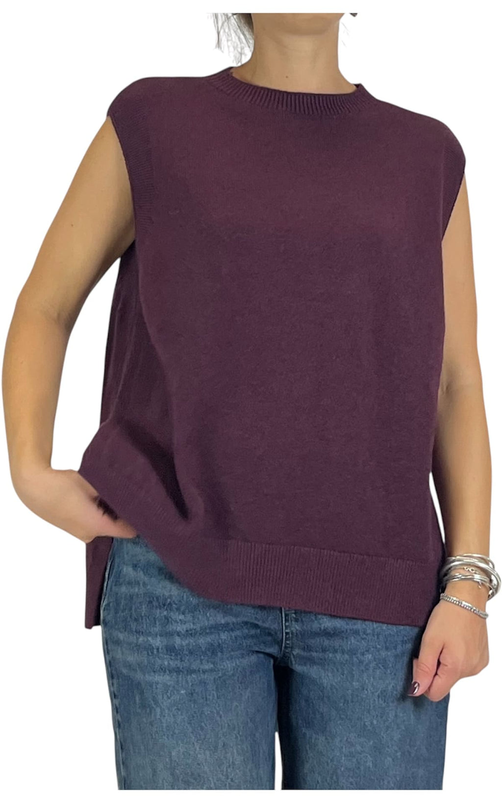 Initial - Gilet rasato con spacchi - Barolo