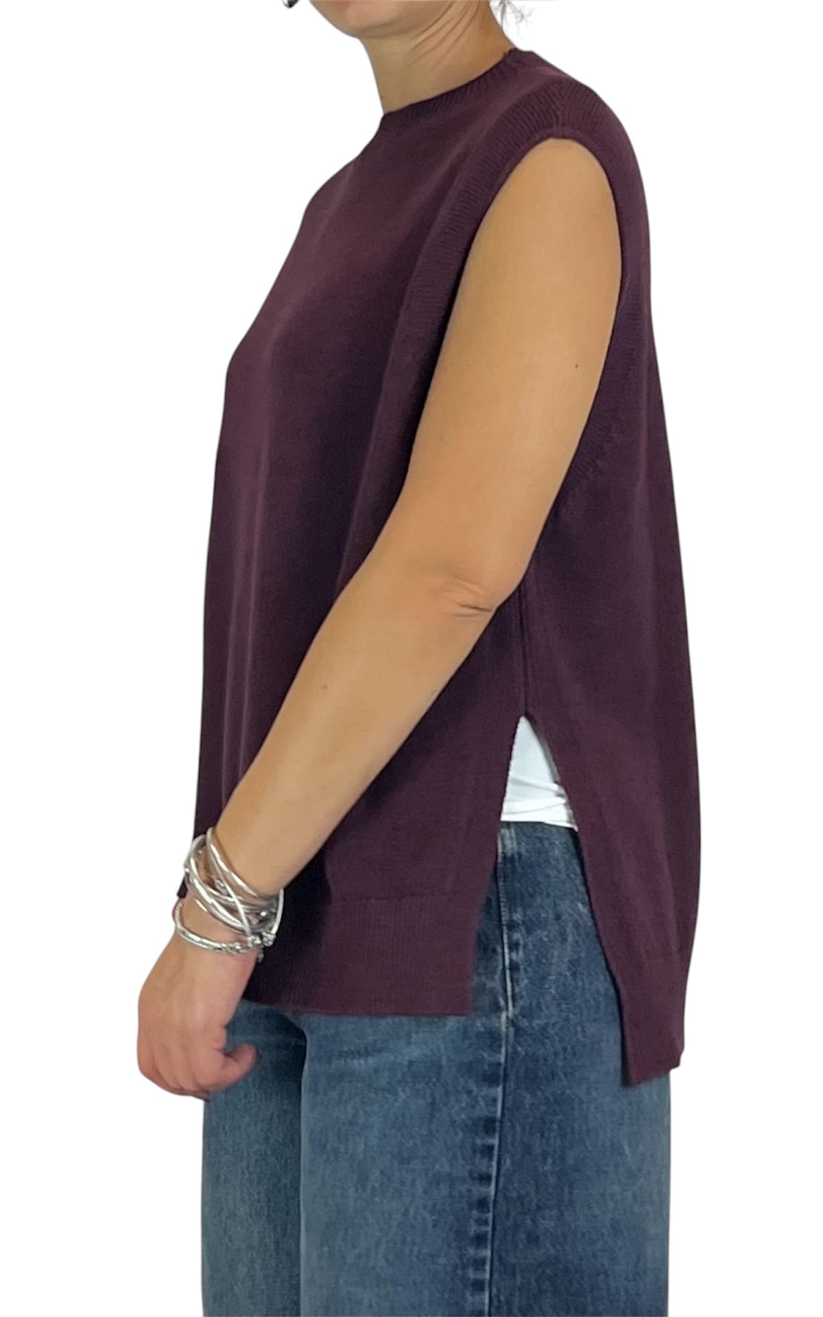 Initial - Gilet rasato con spacchi - Barolo