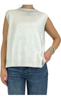Initial - Gilet rasato con spacchi - Avorio