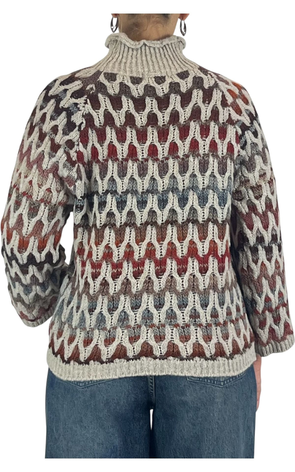 Flaminia G - Maglia intarsi multicolor - Beige