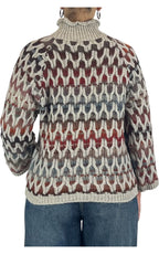 Flaminia G - Maglia intarsi multicolor - Beige