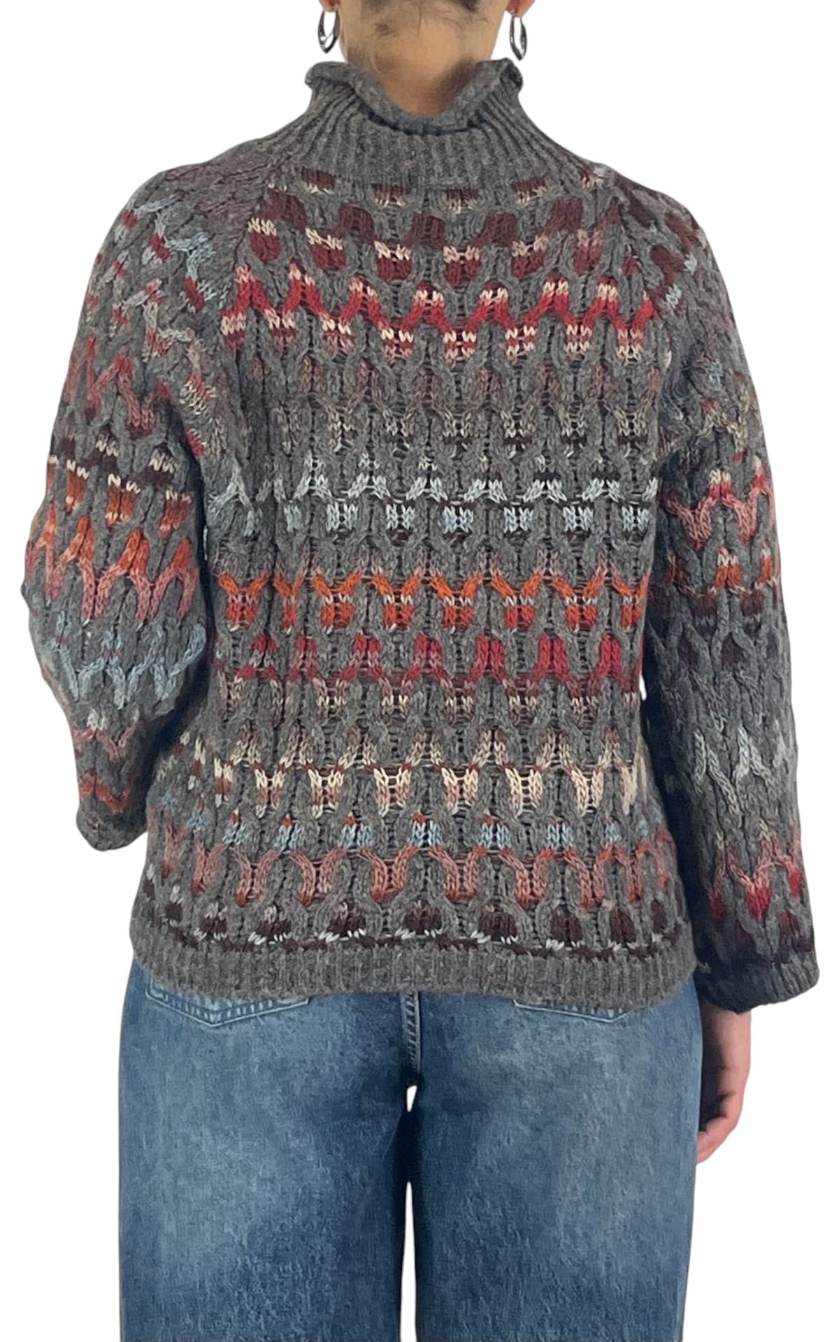 Flaminia G - Maglia intarsi multicolor - Tortora