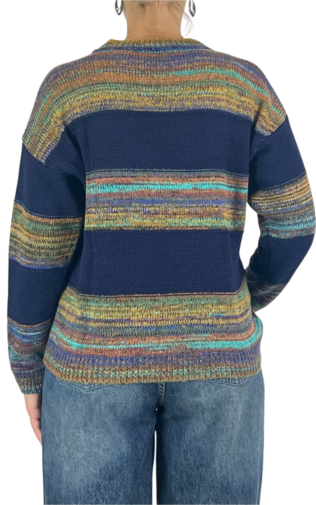Off-On - Maglia multicor righe - Blu