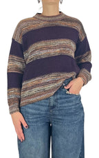 Off-On - Maglia multicor righe - Viola