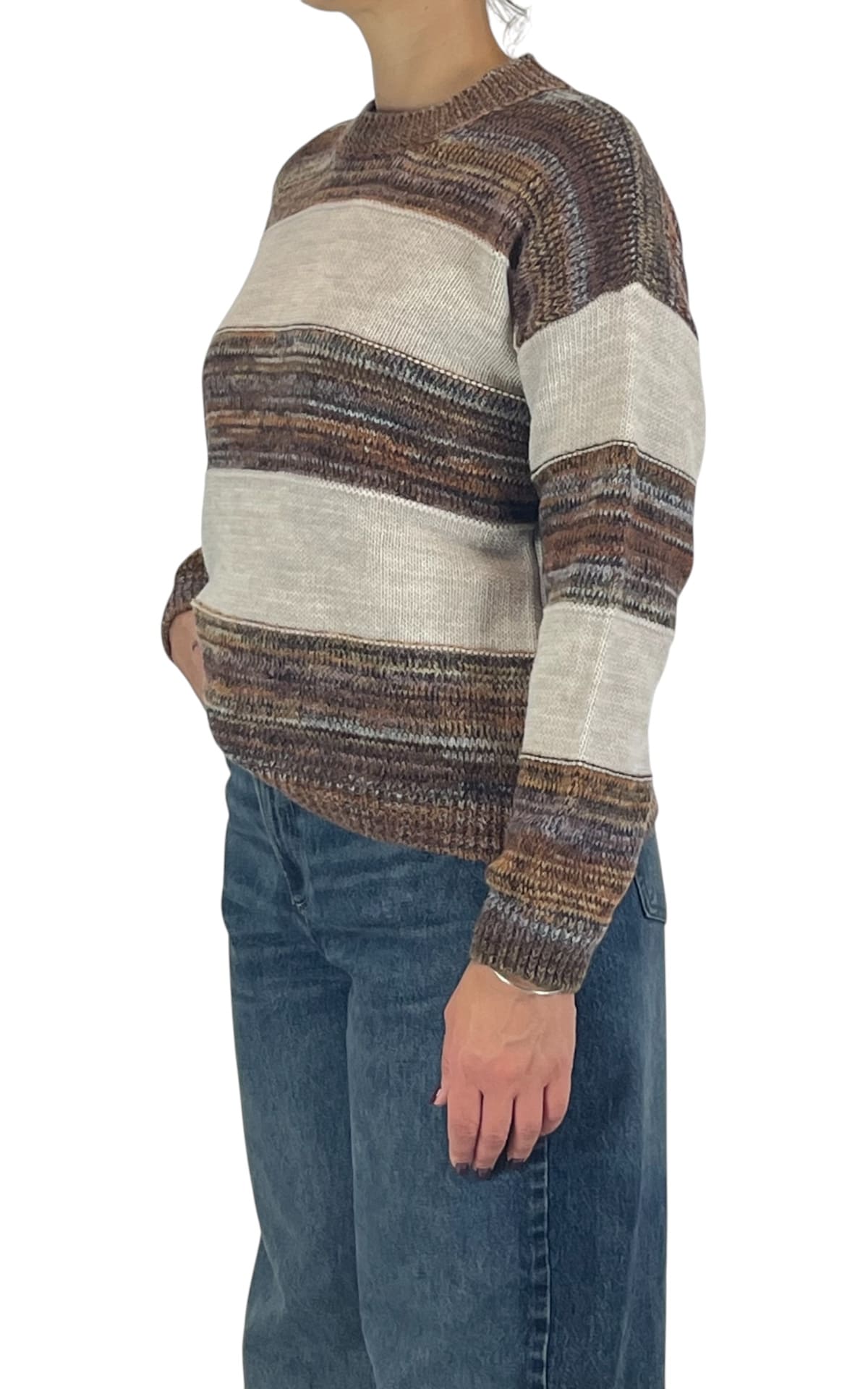 Off-On - Maglia multicor righe - Avorio