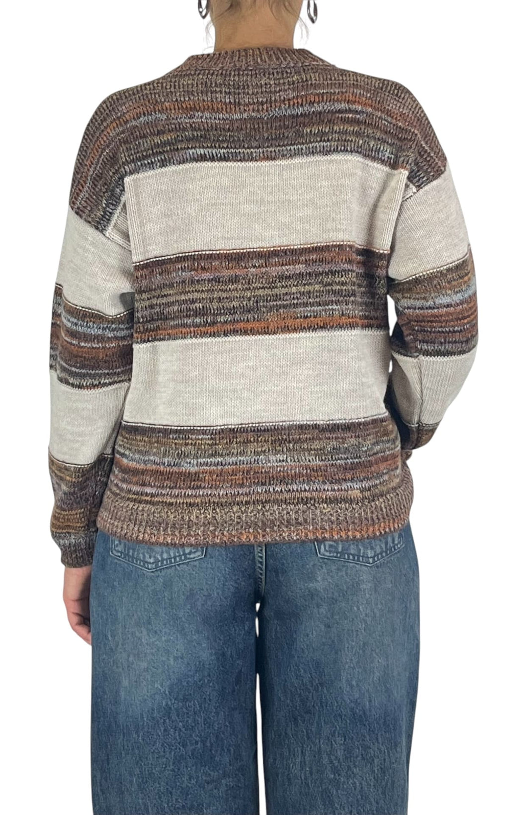 Off-On - Maglia multicor righe - Avorio