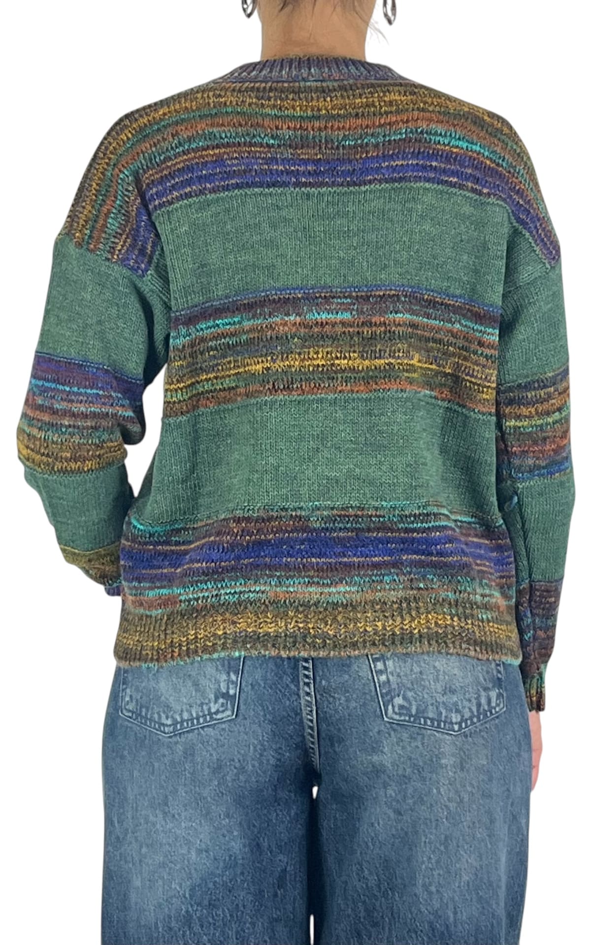 Off-On - Maglia multicor righe - Verde