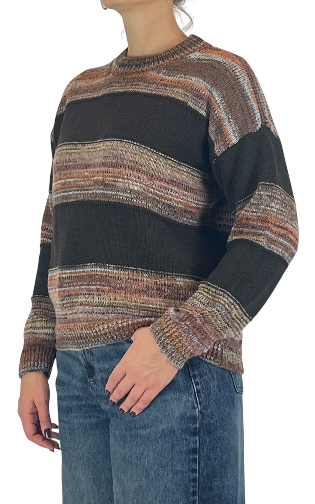 Off-On - Maglia multicor righe - Moro