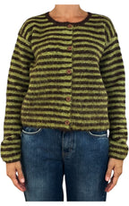Compañía Fantástica - Cardigan in maglia pelosa - Verde / moro