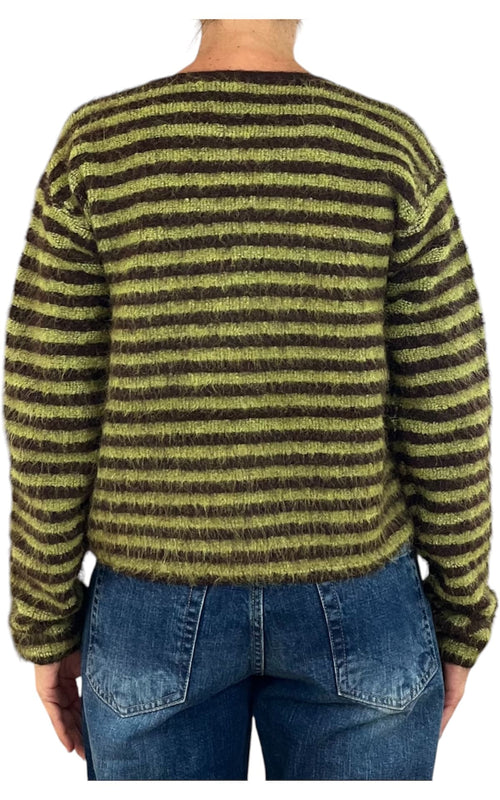 Compañía Fantástica - Cardigan in maglia pelosa - Verde / moro