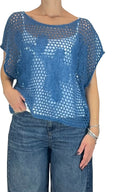 Initial - Maglia traforata - Azzurro