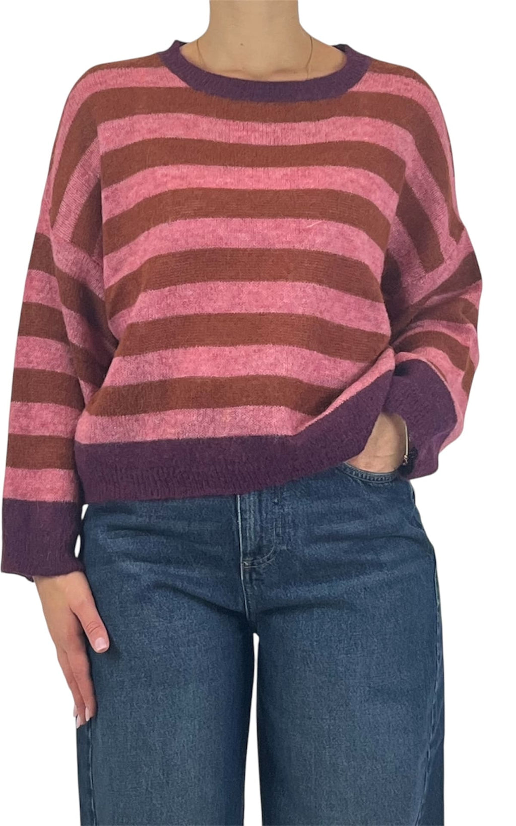 Off-on - Maglia alpaca kimono - Rosa / coccio / fico